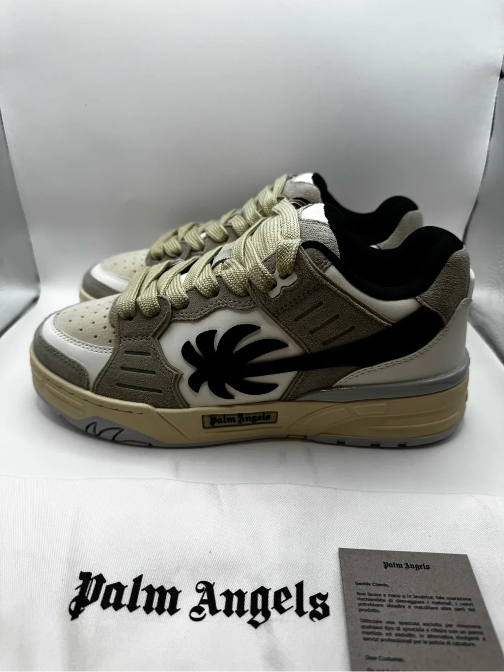 Palm Angels Venice Suede Sneakers White Black EU 40 US 7 BNIB
